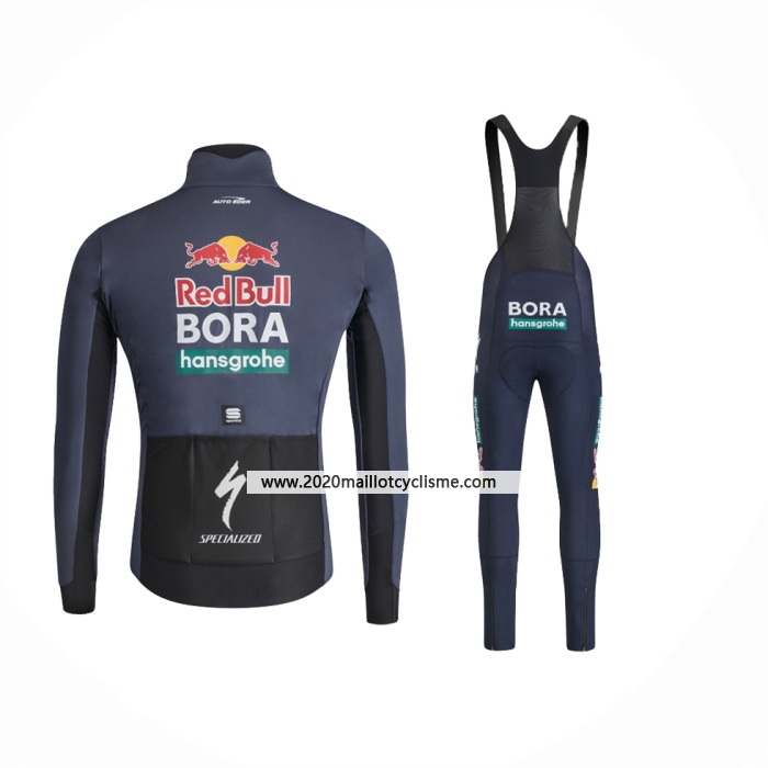 2024 Maillot Cyclisme Bora-Hansgrone Fonce Bleu Manches Longues Et Cuissard